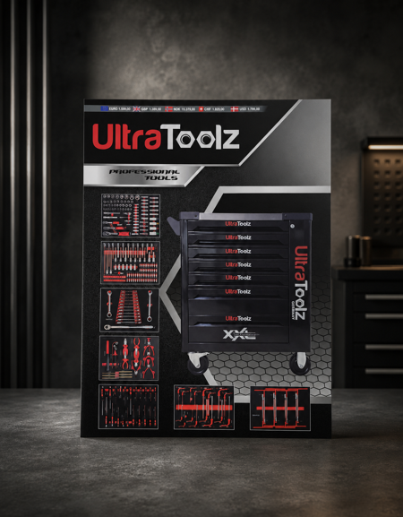 Ultra Toolz XXL Gereedschapskar – 258-delig compleet gevuld