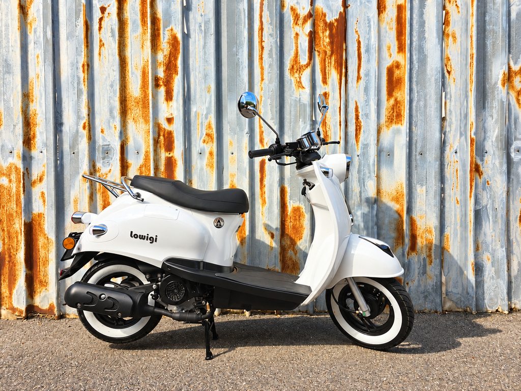 Lowigi Retro Scooter Parelmoer Wit