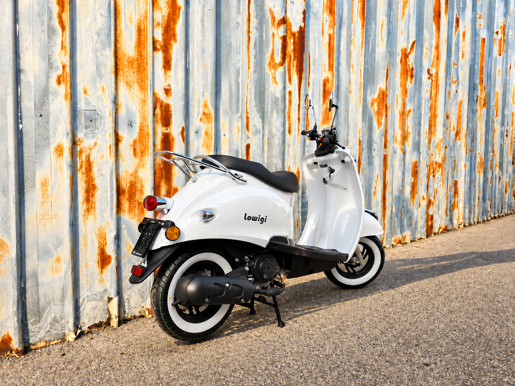 Lowigi Retro Scooter Parelmoer Wit