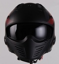 Vito Skull Helm Mat Zwart + Rood