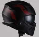 Vito Skull Helm Mat Zwart + Rood