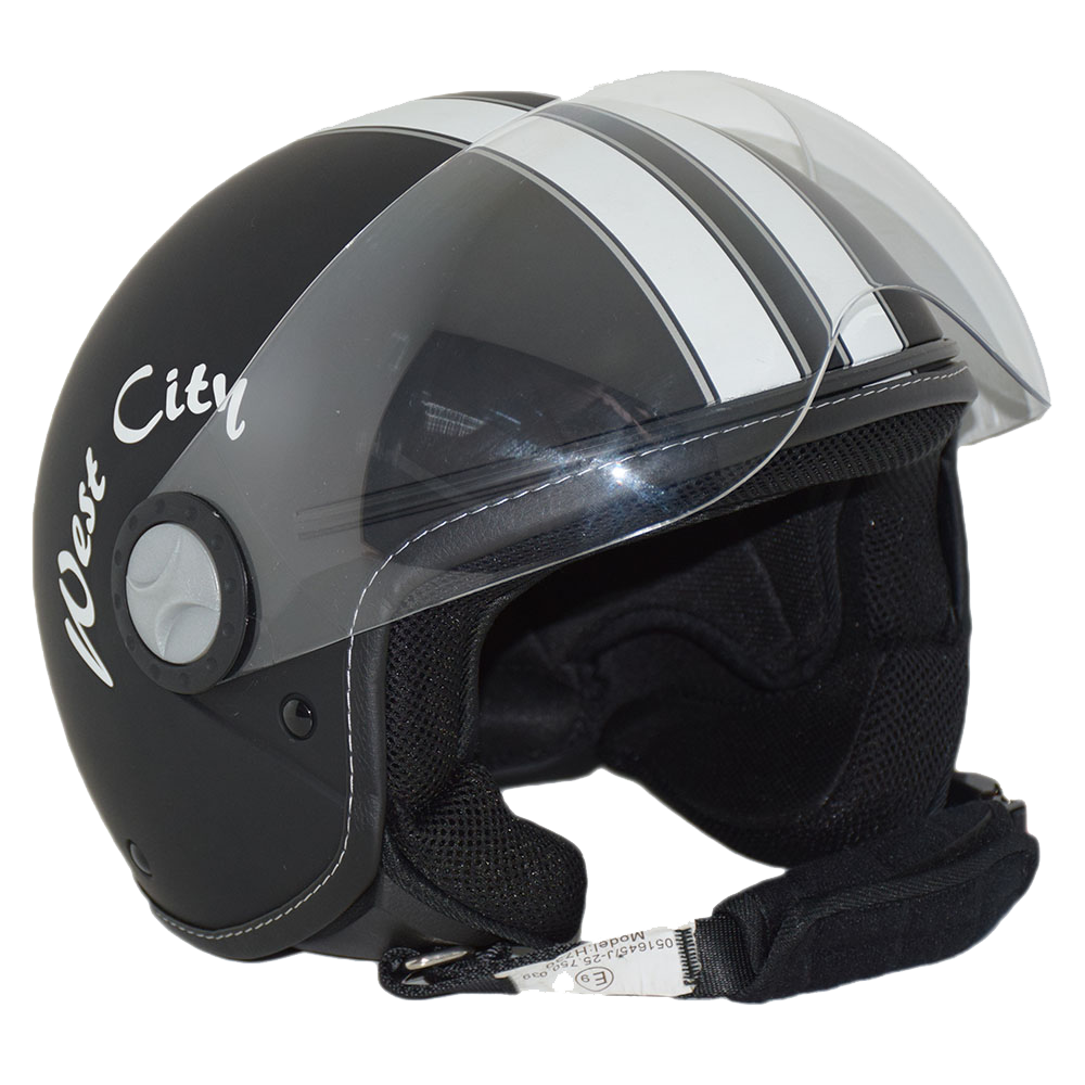 Retro Jet Helmet Matte Black/White