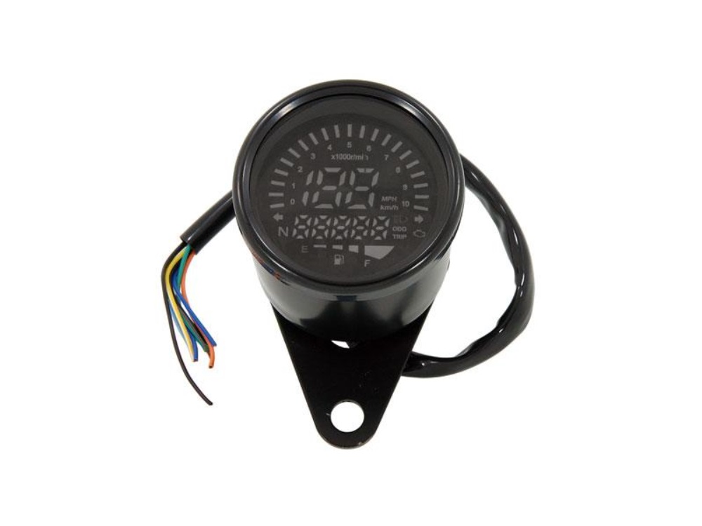 Speedometer With Rev Counter Digital Black