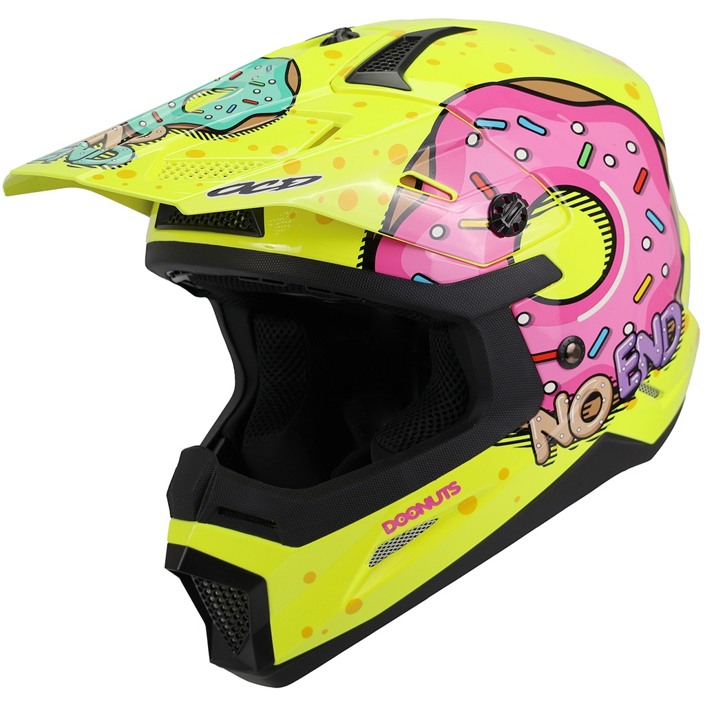 Casque Enfant Motocross DooNuts - Jaune Fluo