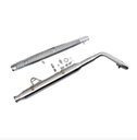 Échappement Performance Dax relevé en acier inoxydable chromé compatible avec moteurs de 50cc à 190cc