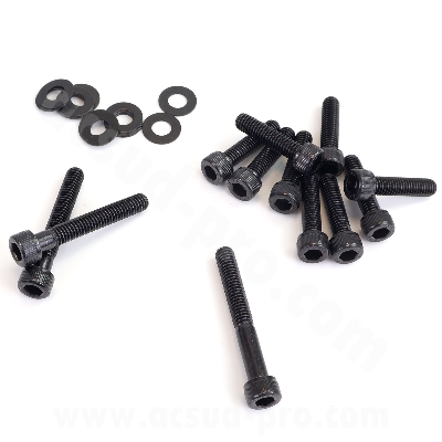 Zwarte carterboutenset, geschikt voor MBK Booster, Yamaha BW’s, MBK Stunt en Yamaha Slider 50cc