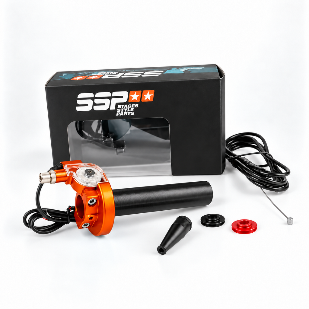 Tirage rapide / poignée de gaz Stage6 avec coupe-circuit – Orange