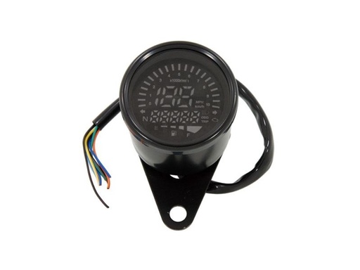 [BS0448-BLACK WB-00082] Snelheidsmeter Met Toerentalmeter Digitaal Zwart