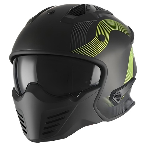 Casque Vito Skull Noir Matte + Jaune