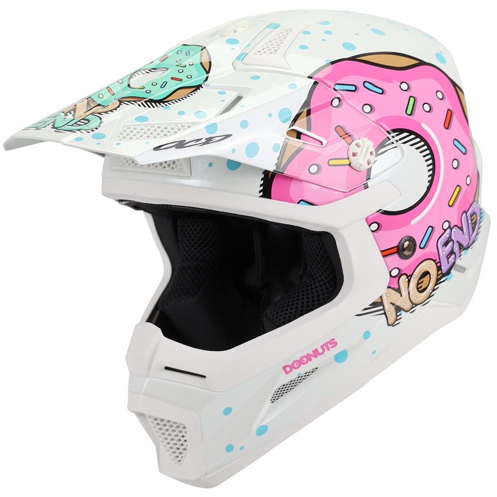 Children's Helmet Cross DooNuts - White