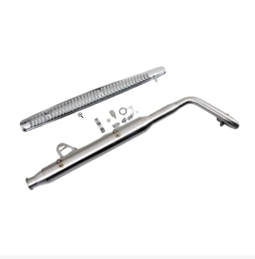 [BS3500] Chrome Performance Dax Upswept S/Steel Exhaust Fit 50cc to 190cc Engines